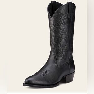 Ariat Men's Black Leather Heritage Toe Boot
